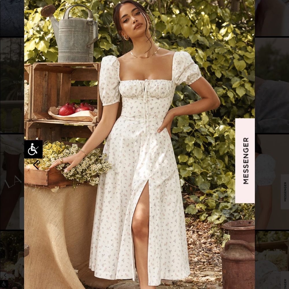 Tallulah White Floral Midi Dress 💐💐💐